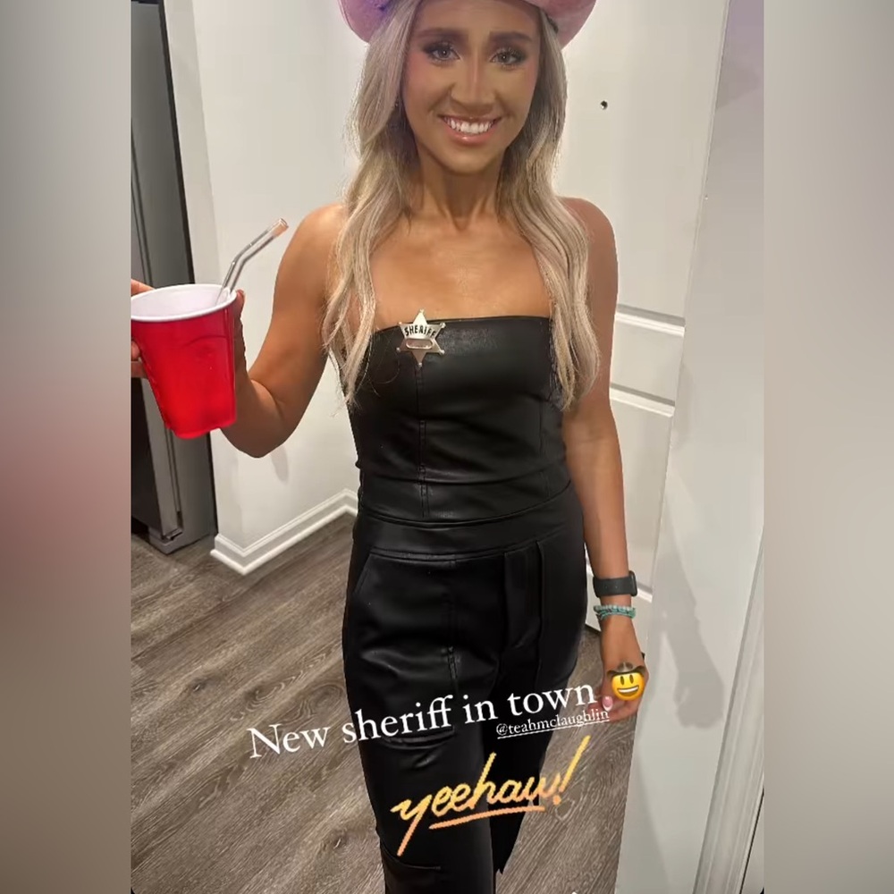 Zara cargo leather jumpsuit